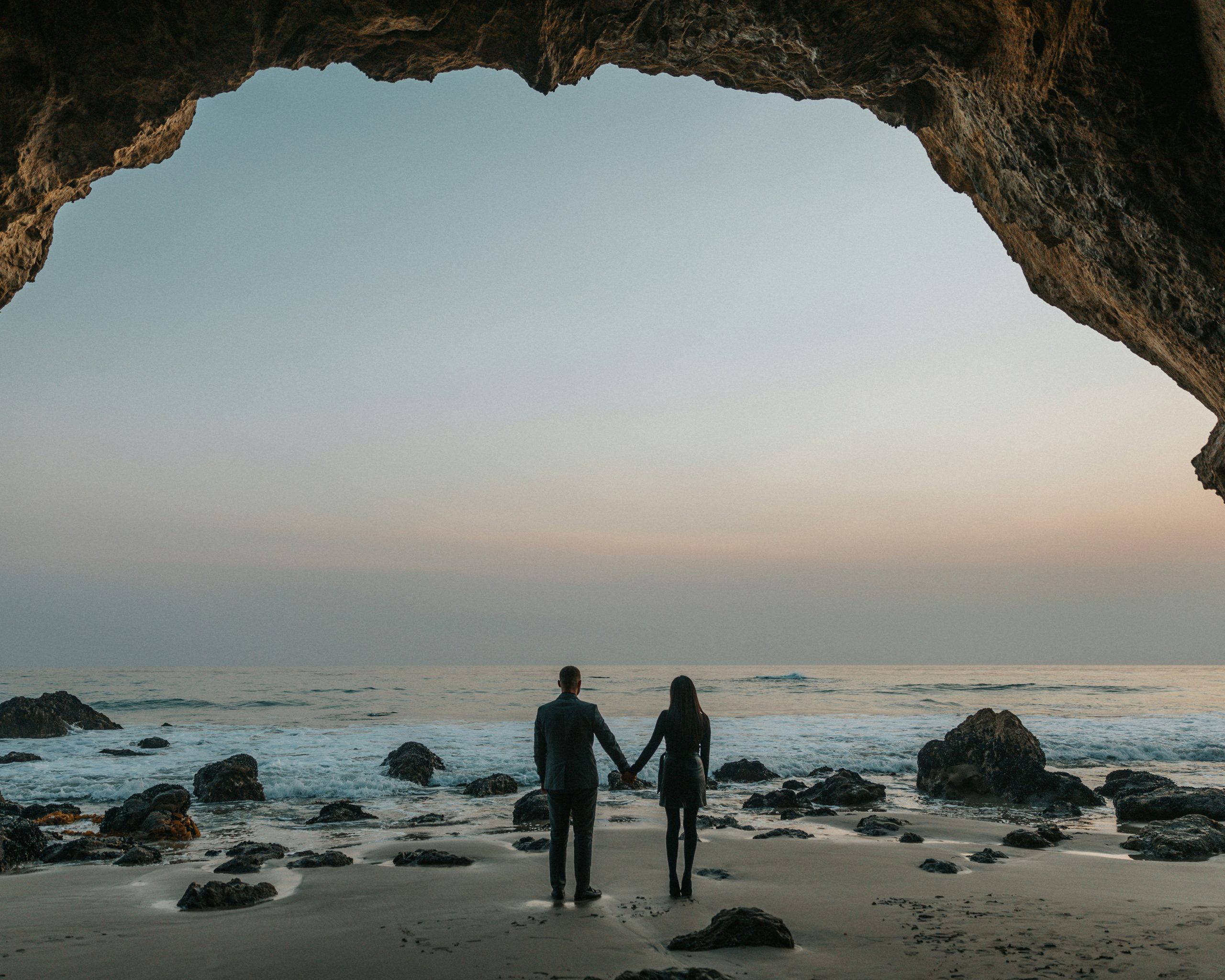 Happy couple at a beach wedding
